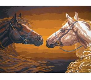 Collection D'Art Tapestry Canvas 40X50 Horses