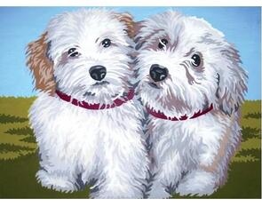 Collection D'Art Tapestry Canvas 40X50 Terrier Puppies
