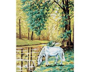 Collection D'Art Tapestry Canvas 50X60 Horse By The River