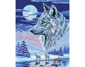 Collection D'Art Tapestry Canvas 50X60 Wolves & Moon