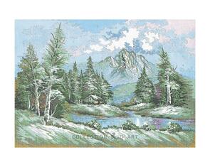 Collection D'Art Tapestry Canvas 50X60 Mountain Snow Scene