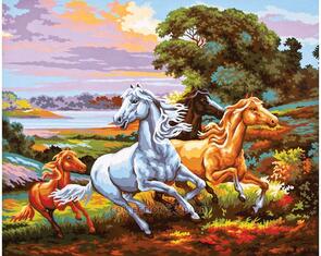 Collection D'Art Tapestry Canvas 50X60 3-Wild Horses