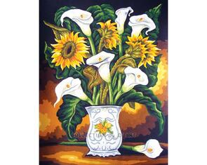 Collection D'Art Tapestry Canvas 50X60 Arum Lilies & Sunflowers