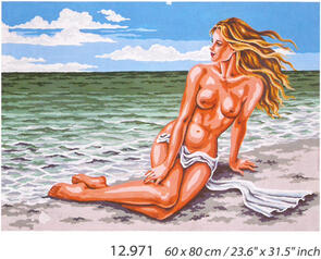 Collection D'Art Tapestry Canvas 60X80 Nude On Beach