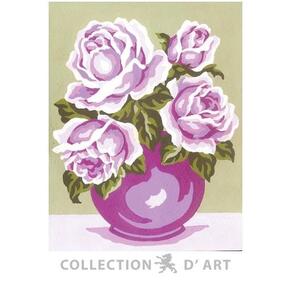 Collection D'Art Tapestry Canvas 20X25 Vase Of Roses