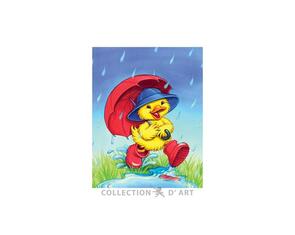 Collection D'Art Tapestry Canvas 20X25 Duck With Umbrella