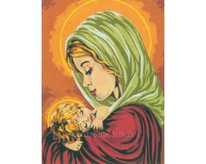 Collection D'Art Tapestry Canvas 30X40 Madonna (Lime) & Child