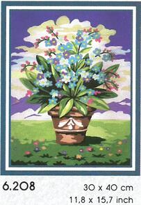 Collection D'Art Tapestry Canvas 30X40 Pot Of Primulas