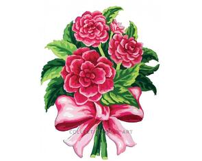 Collection D'Art Tapestry Canvas 30X40 Posy- Dark Pink