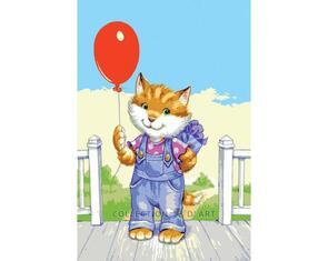 Collection D'Art Tapestry Canvas 30X40 Cat With Balloon