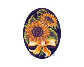 Collection D'Art Tapestry Canvas 25X30 Black/Sunflower