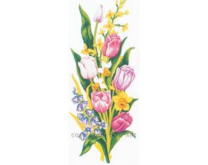Collection D'Art Tapestry Canvas 30X60 Bunch Pink Tulips