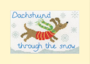 Bothy Threads Cross Stitch Christmas Card Kit - Dachshund Through The Snow