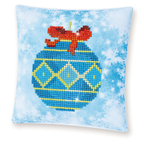 Diamond Dotz Blue Bauble Mini Pillow