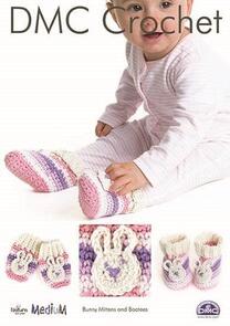 DMC Bunny Mittens and Bootees Crochet Pattern