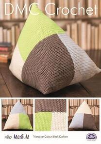 DMC Natura Medium Triangular Colour Block Cushion Crochet Pattern