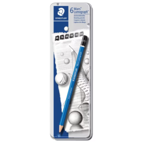 Staedtler Mars Lumograph- Tin Of 6 Pencils Assorted Degrees