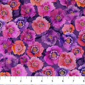 Northcott Dragonfly Dance - Sm Floral - Purple Pink