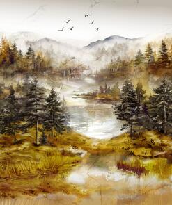 Northcott Misty Morning || 36" Panel - Ochre Multi