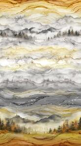 Northcott Misty Morning || Ombre - Gray Multi