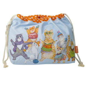Emma Ball Kittens in Mittens, Drawstring Bag