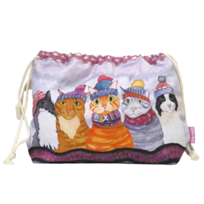Emma Ball Cats in Hats Drawstring Bag