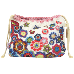 Emma Ball Crochet Motifs Drawstring Bag