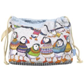 Emma Ball Woolly Puffins 3 Drawstring Bag