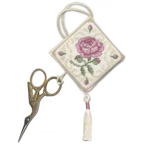 Textile Heritage Cross Stitch Kit Scissor Keep - Damask Rose