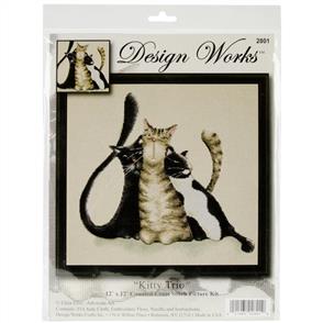 Design Works Cross Stitch Kit: Kitty Trio