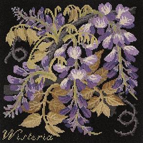 Elizabeth Bradley Tapestry Kit - The Wisteria (Black Background Wool)