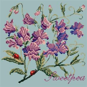 Elizabeth Bradley Tapestry Kit - Sweetpea (Pale Blue Background Wool)