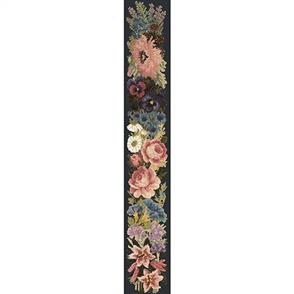 Elizabeth Bradley Tapestry Kit - Midsummer Bell Pull (Black Background Wool)