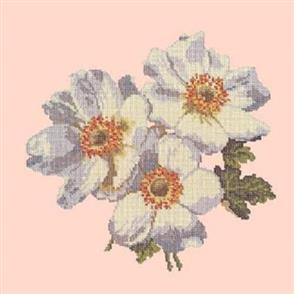 Elizabeth Bradley Tapestry Kit - Anemones (Salmon Pink Background)