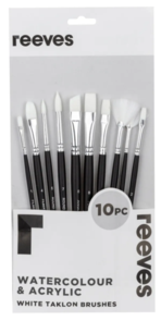 Reeves Brush Pack #1 White Taklon Set/10