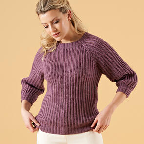 West Yorkshire Spinners Belle Raglan Top - Knitting Pattern / Kit