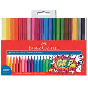 Faber-Castell Grip Colour Markers - Wallet of 24