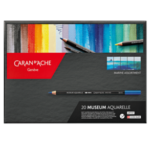 Caran d'Ache Museum Aquarelle Pencils - 20 Pack Marine Colours