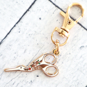 Flamingo Toes Enamel Charm - Embroidery Scissors