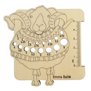 Emma Ball Sheep in Sweaters - Wooden Needle Gauge