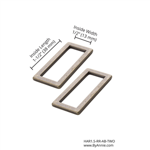 ByAnnie 1.5" Rectangle Ring - Flat, Set of Two