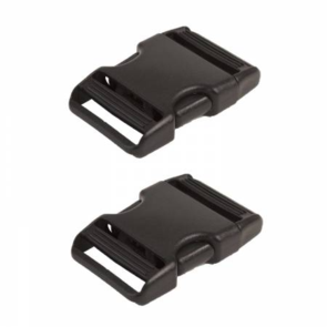 ByAnnie Side-Release Buckle 1in Plastic 2pk - Black