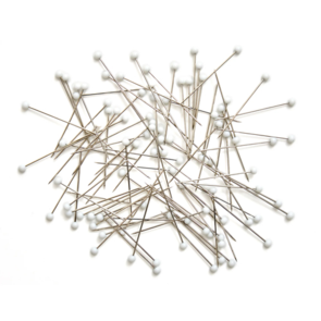 Hobby Gift Glass Head Pins in Jar - Nickle 0.65x34mm, 95pc