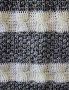 Holland Designs Crochet Pattern - Cabled and Grey Blanket