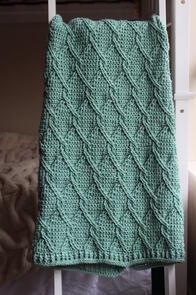 Holland Designs Crochet Pattern - Aran Green Cables Blanket