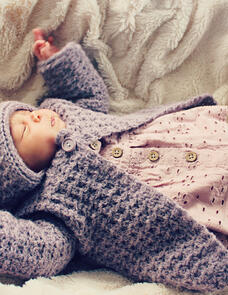 Holland Designs Crochet Pattern - Petite Waffle Baby Cardigan