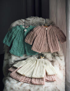 Holland Designs Crochet Pattern - Raglan Cable Baby Cardigan