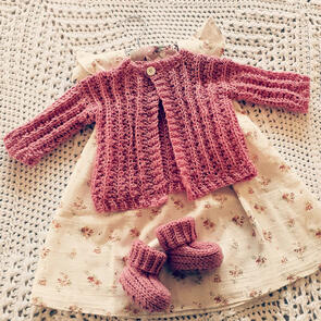 Holland Designs Crochet Pattern - Lace Rib Baby Cardigan