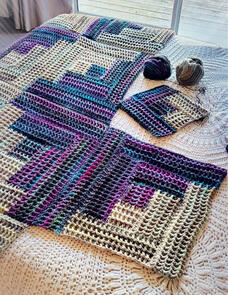 Holland Designs Crochet Pattern - Log Cabin Waffle Blanket