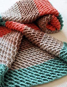 Holland Designs Crochet Pattern - Diagonal Reversible Waffle Blanket